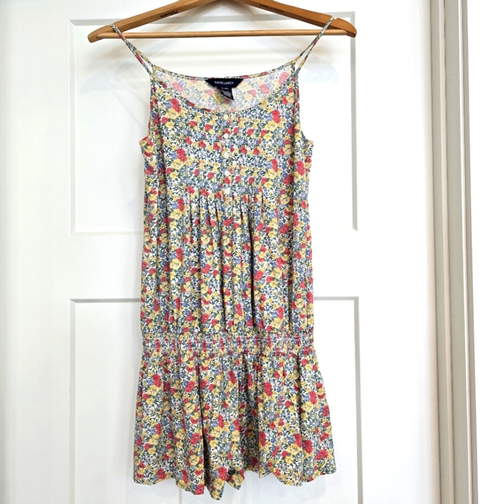 Ralph Lauren girls size XL 16 Romper Tanktop Shorts Floral Summertime Travel